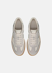 Oasis Contrast-Edge Leather & Suede Sneaker in Sneakers - HORCHATA/PEBBLE WHITE | VINCE Men