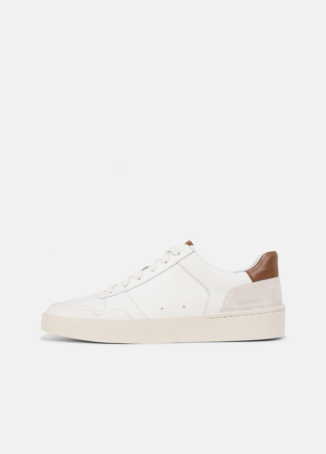 Peyton Leather Lace-Up Sneaker in Sneakers - CHALK WHITE | VINCE Men