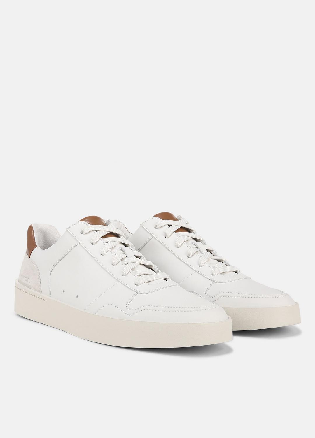 Peyton Leather Lace-Up Sneaker in Sneakers - CHALK WHITE | VINCE Men