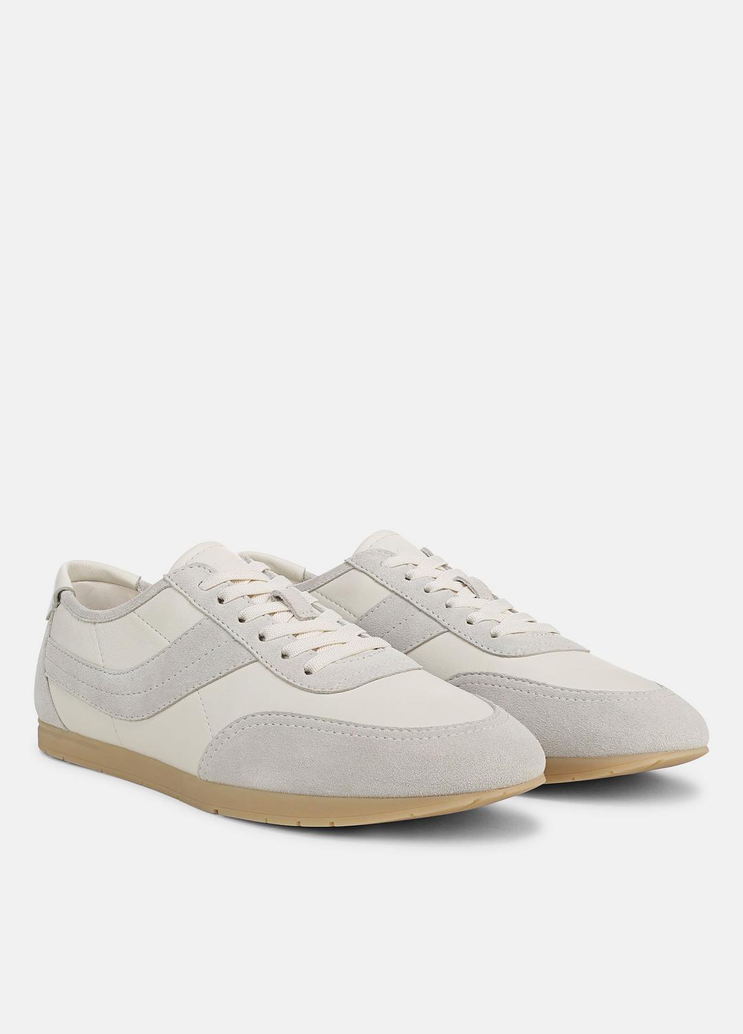 LA Leather & Suede Runner Sneaker in Sneakers - HORCHATA/PEBBLE WHITE | VINCE Men