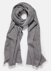 Herringbone Cashmere Scarf in Scarves & Hats - WHITE/BLACK | VINCE Men