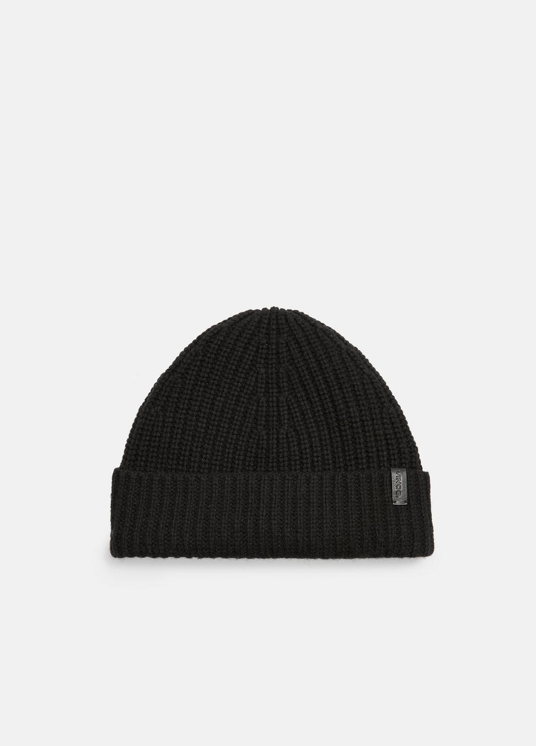 Cashmere Shaker-Stitch Beanie in Scarves & Hats - BLACK | VINCE Men