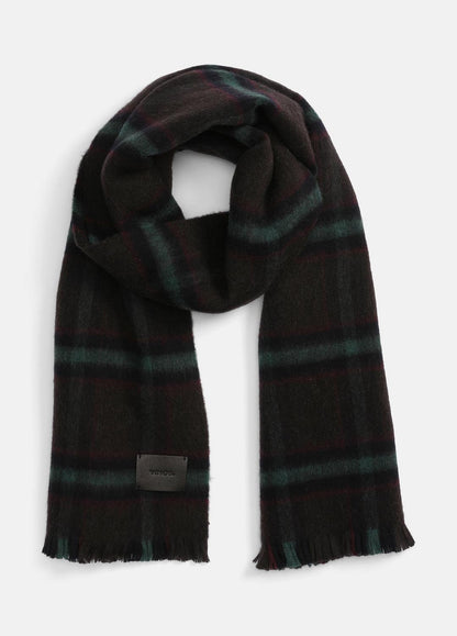 Brushed Holme Plaid Wool Scarf in Scarves & Hats - BROWN | VINCE Men