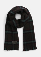Brushed Holme Plaid Wool Scarf in Scarves & Hats - BROWN | VINCE Men