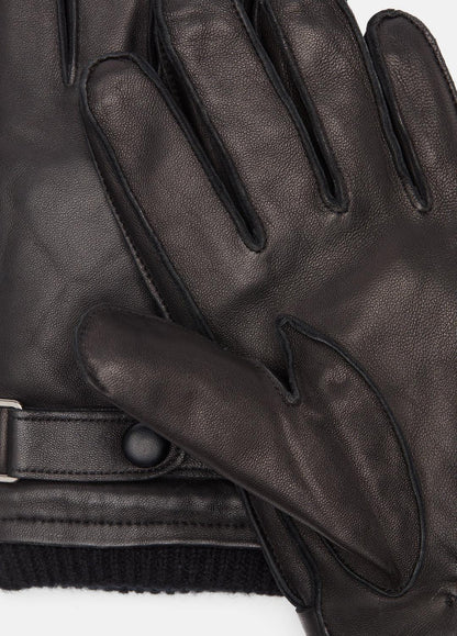 Leather Wrist-Strap Glove in Gloves - BLACK | VINCE Men