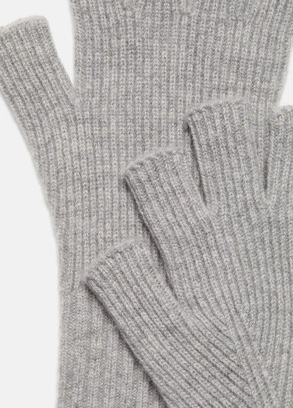 Wool-Cashmere Rib-Knit Fingerless Glove in Gloves - HEATHER GREY | VINCE Men
