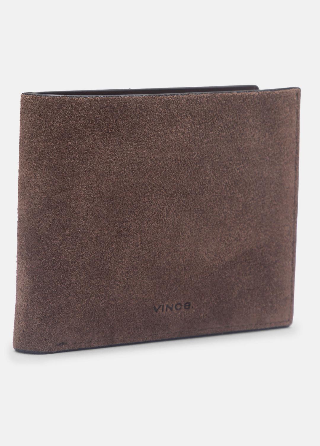 Suede Bifold Wallet in Bags - CHOCOLATE | VINCE Men