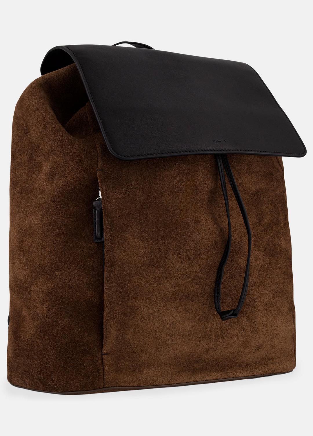 Drayton Suede Flap Backpack in Bags - CHOCOLATE | VINCE Men