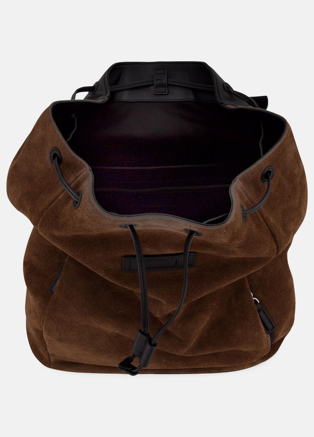 Drayton Suede Flap Backpack in Bags - CHOCOLATE | VINCE Men