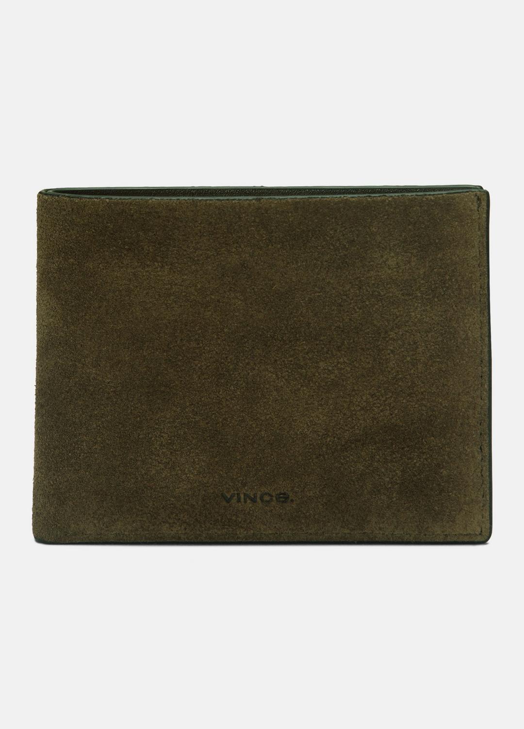 Suede Bifold Wallet in Bags - DRIVER GREEN | VINCE Men