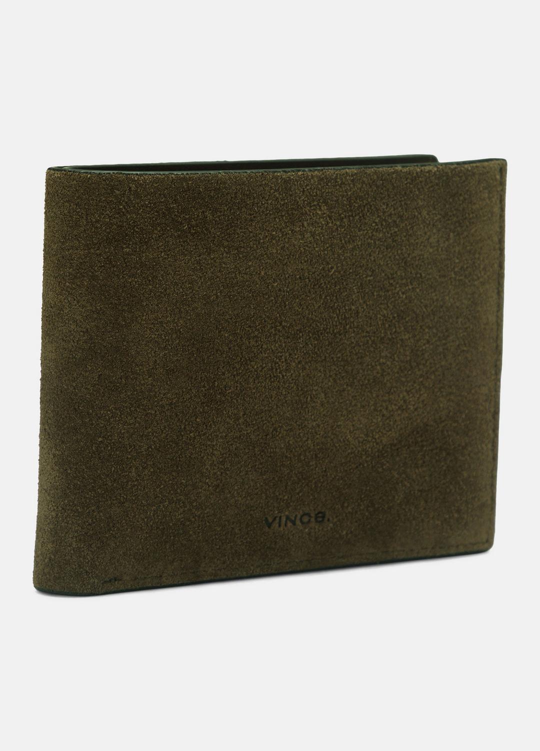 Suede Bifold Wallet in Bags - DRIVER GREEN | VINCE Men