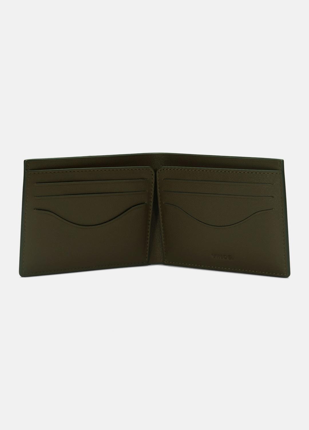 Suede Bifold Wallet in Bags - DRIVER GREEN | VINCE Men