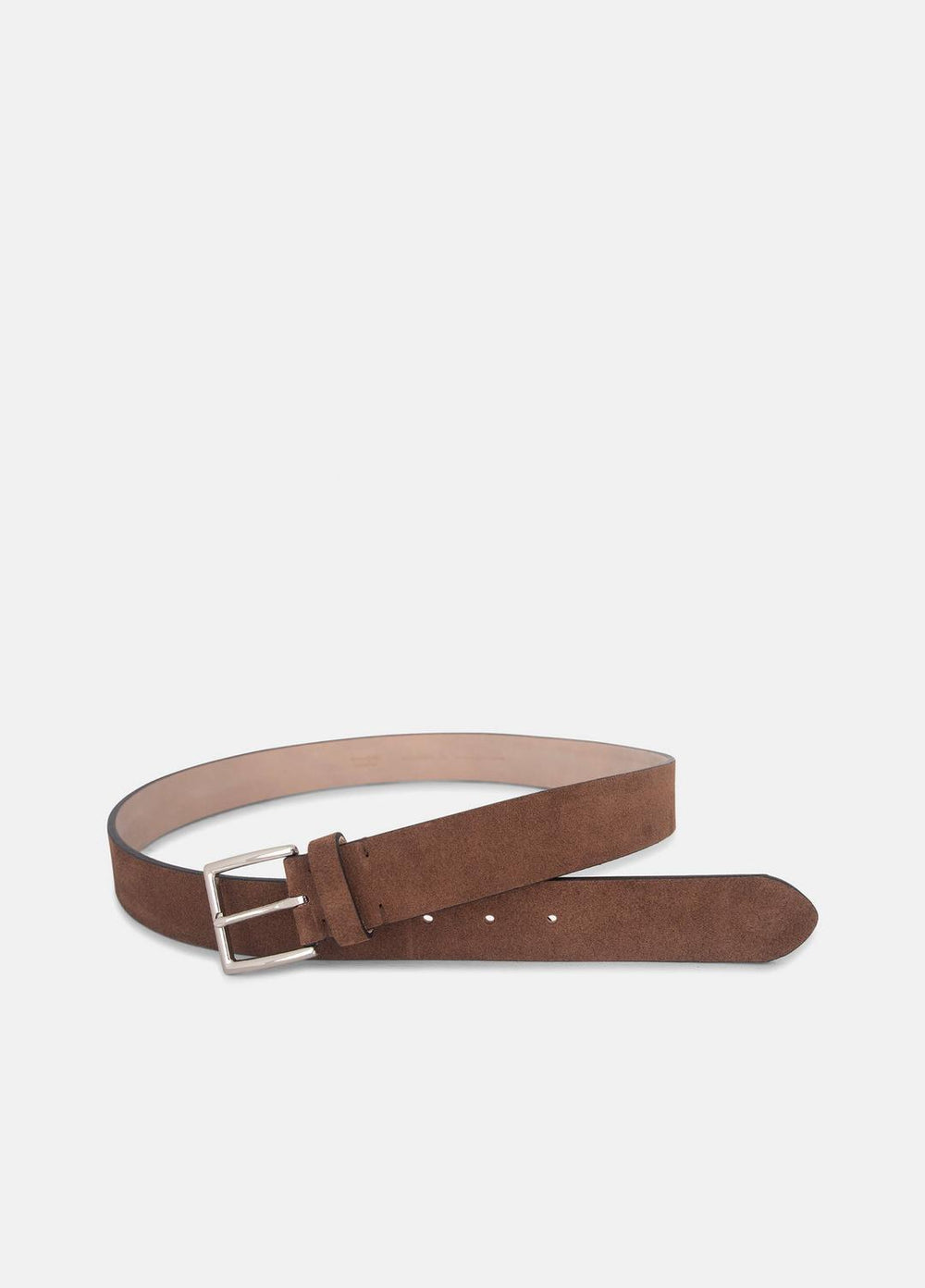 Men's 35mm Suede Belt in Belts - CHOCOLATE/PALLADIUM | VINCE Men