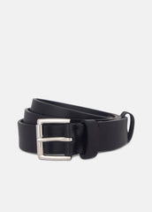Men's 30mm Leather Double-Loop Belt in Belts - BLACK/PALLADIUM | VINCE Men
