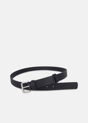 Men's 30mm Leather Double-Loop Belt in Belts - BLACK/PALLADIUM | VINCE Men