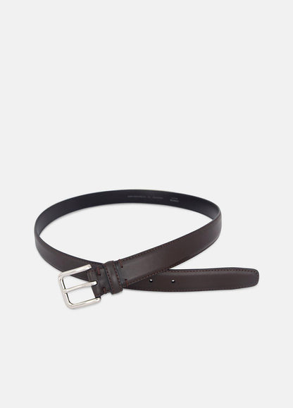 Men’s 30mm Stitched Leather Belt in Belts - CACAO BROWN | VINCE Men
