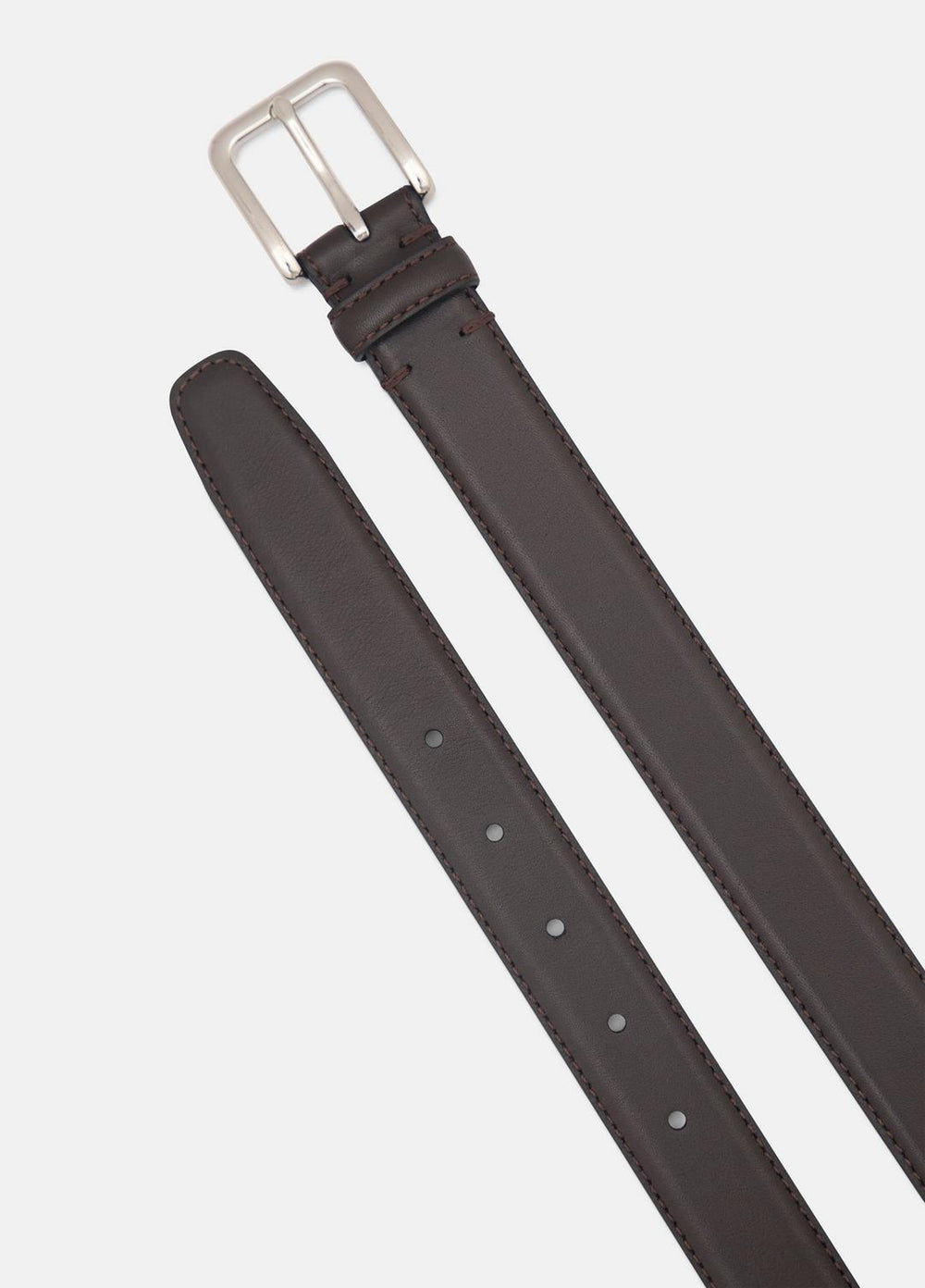 Men’s 30mm Stitched Leather Belt in Belts - CACAO BROWN | VINCE Men