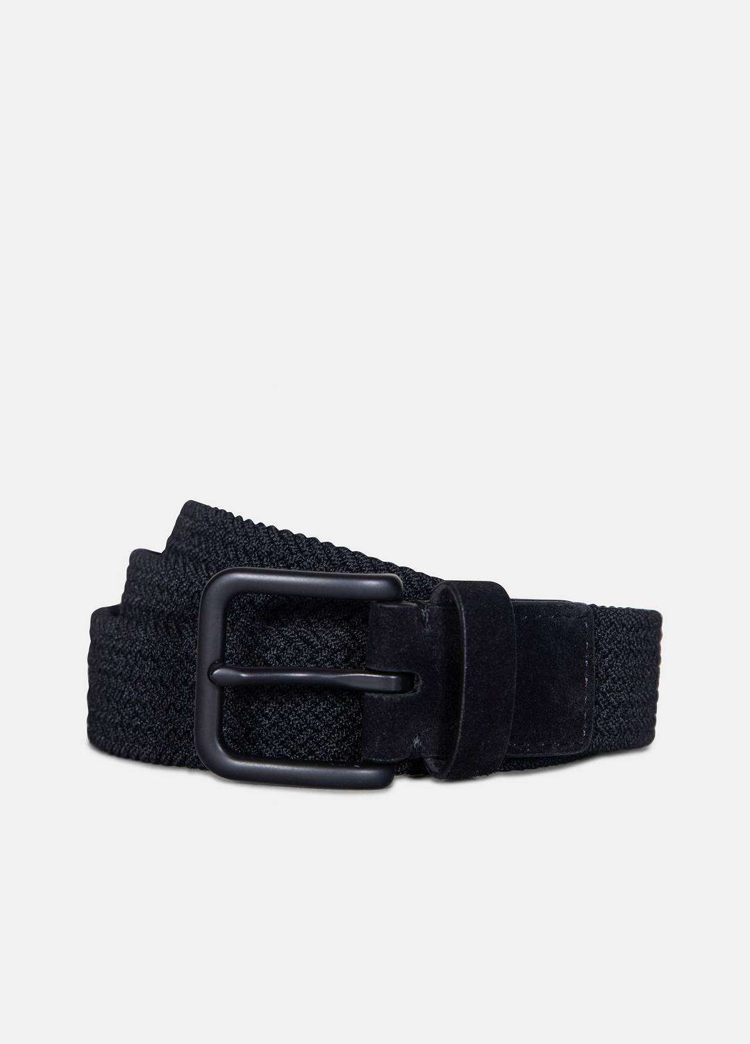 Men's 32mm Stretch-Woven Belt in Belts - BLACK | VINCE Men