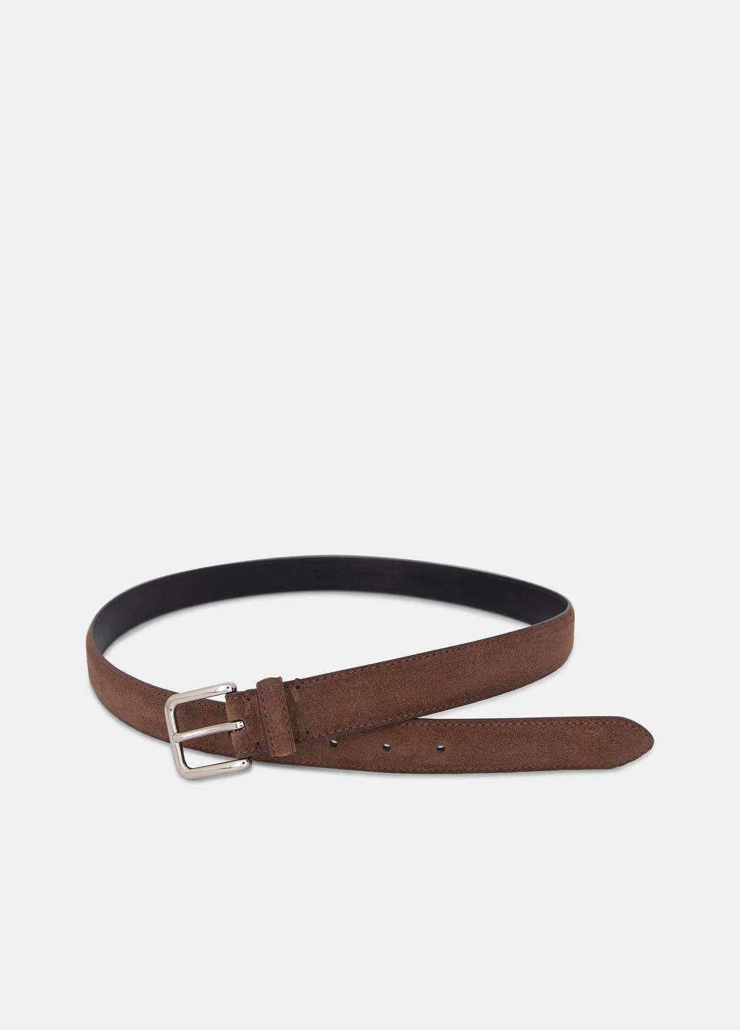 Men's 30mm Stitched Suede Belt in Belts - CHOCOLATE | VINCE Men