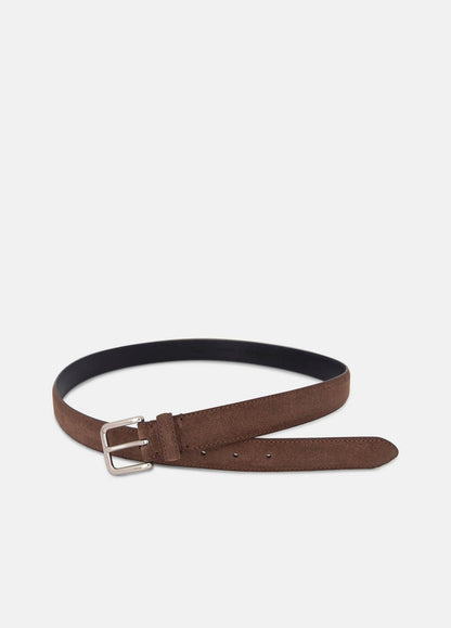 Men's 30mm Stitched Suede Belt in Belts - CHOCOLATE | VINCE Men