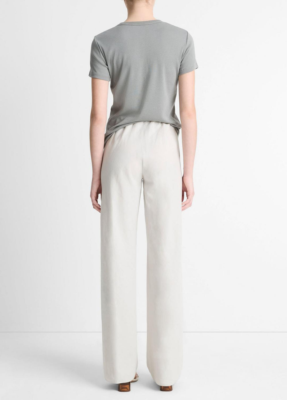 Cotton-Blend High-Waist Bias Pant in Pants & Shorts - SALT GLASS | VINCE Sale
