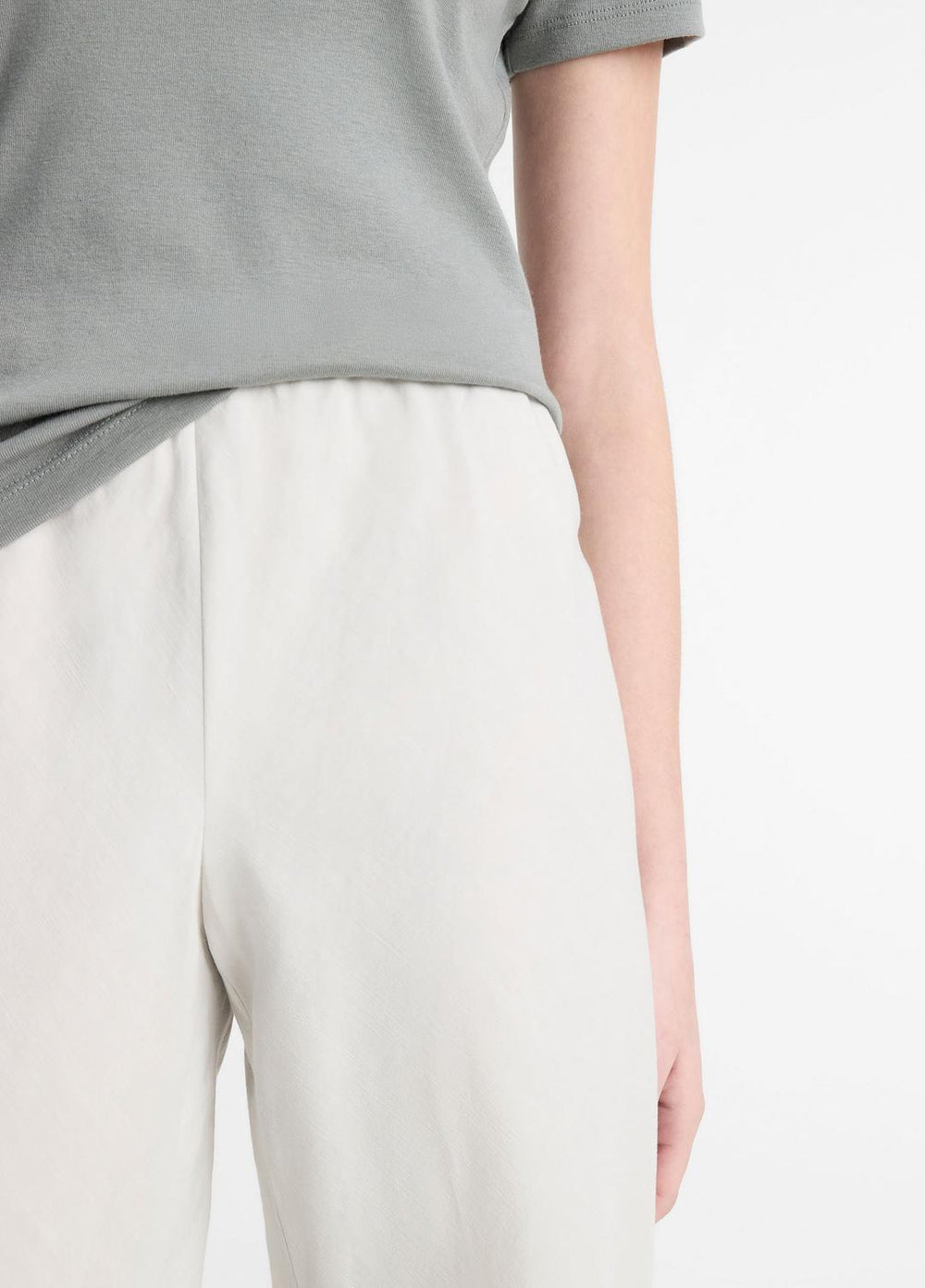 Cotton-Blend High-Waist Bias Pant in Pants & Shorts - SALT GLASS | VINCE Sale