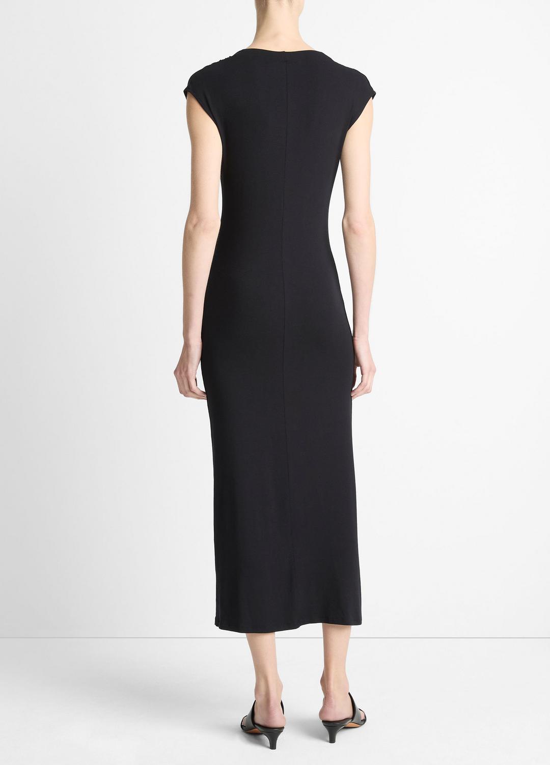 Jersey Draped Cowl-Neck Dress in Dresses & Skirts - BLACK | VINCE Sale
