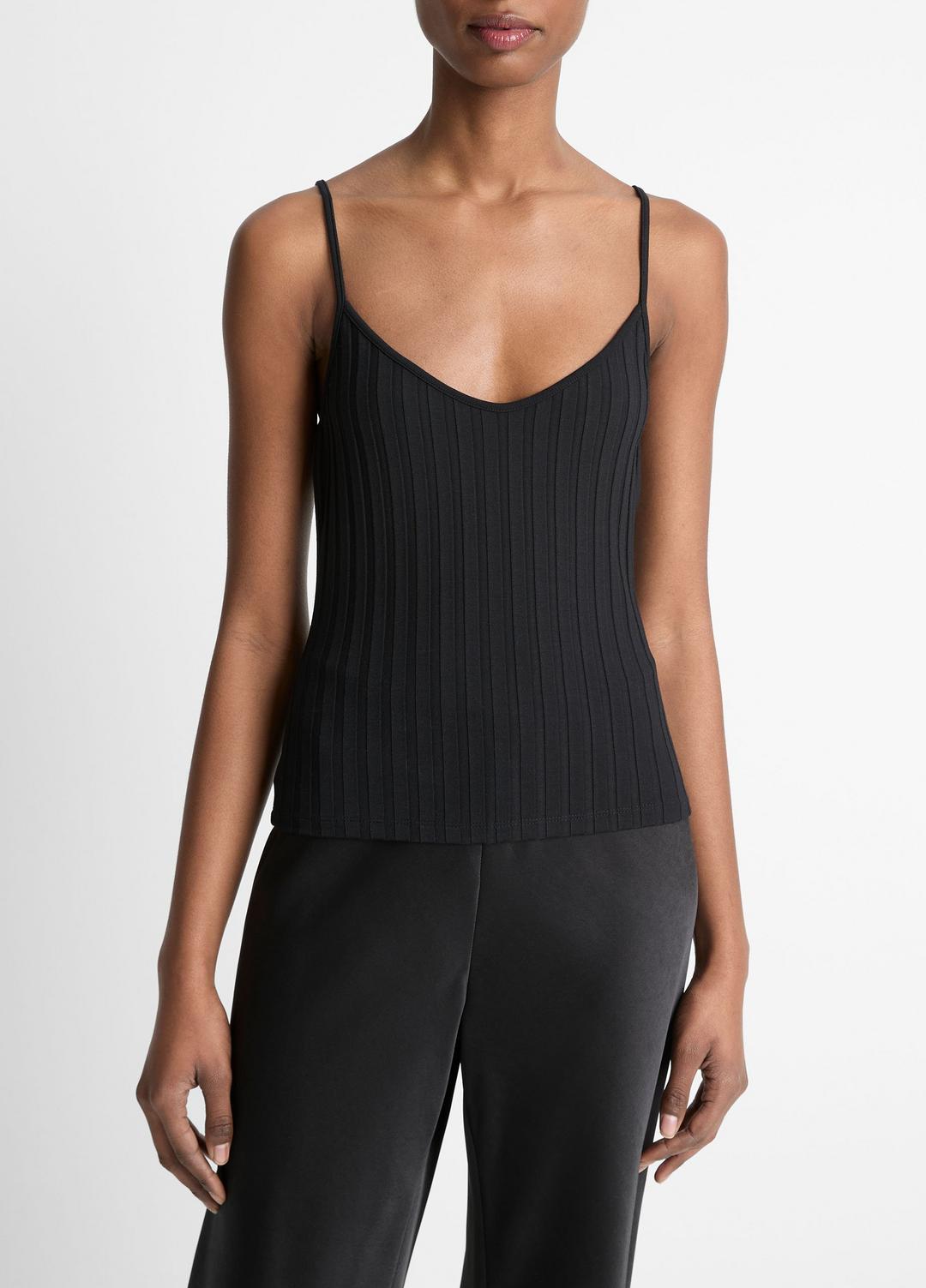 Ribbed V-Neck Camisole in Shirts & Tees - BLACK | VINCE Sale