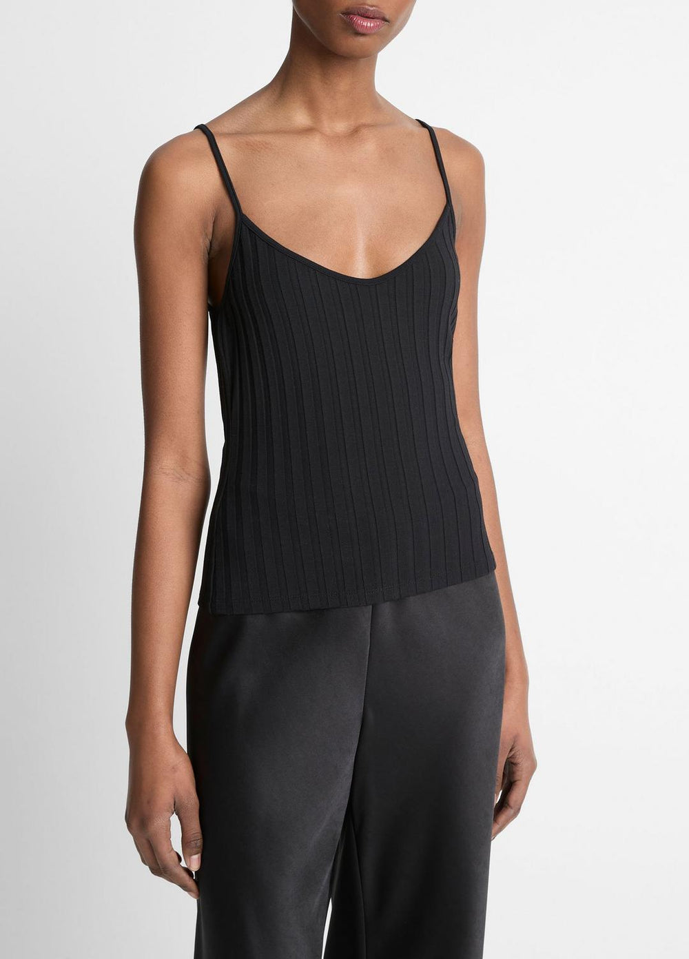 Ribbed V-Neck Camisole in Shirts & Tees - BLACK | VINCE Sale