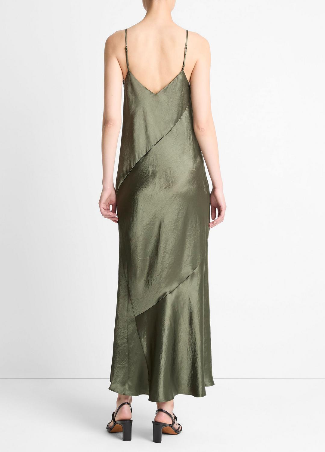 Paneled Satin Bias Slip Dress in Dresses & Skirts - HERBA | VINCE Sale