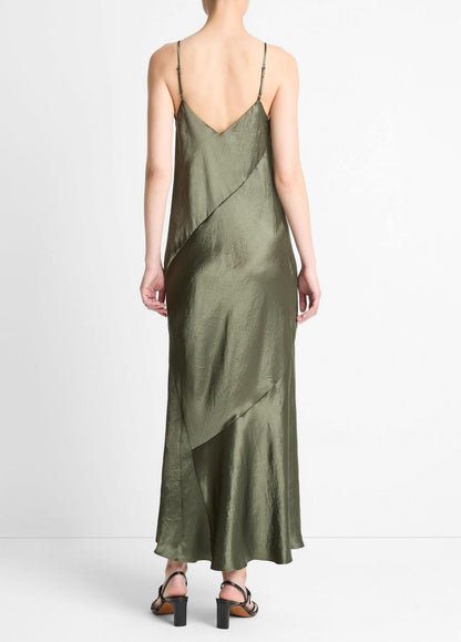 Paneled Satin Bias Slip Dress in Dresses & Skirts - HERBA | VINCE Sale