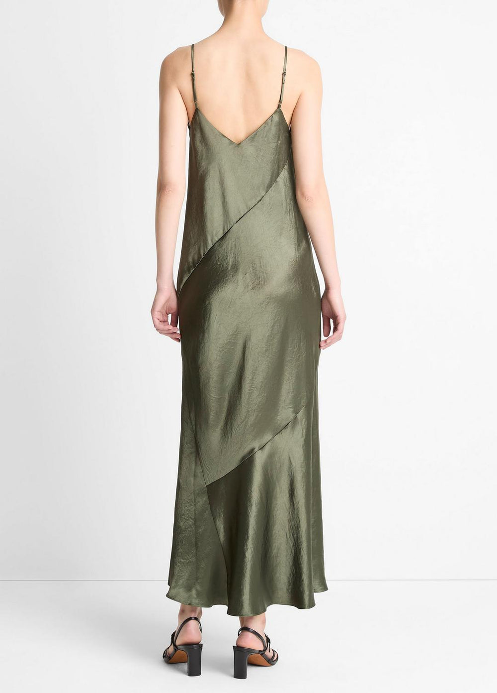 Paneled Satin Bias Slip Dress in Dresses & Skirts - HERBA | VINCE Sale