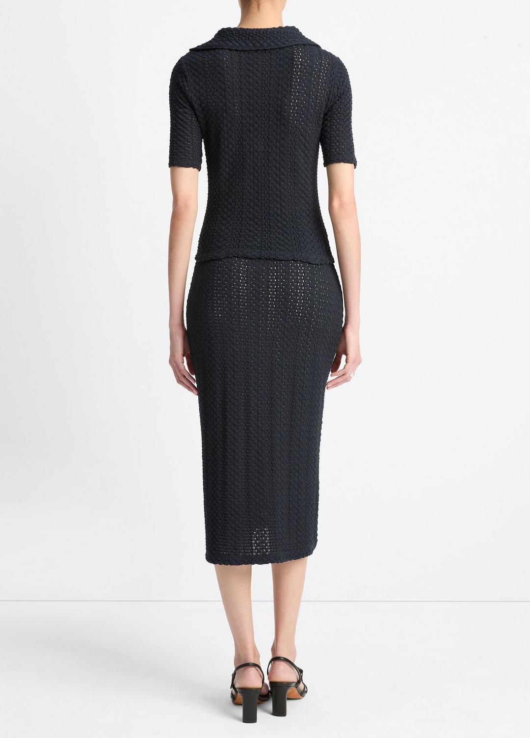 Textural Cotton Midi Skirt in Dresses & Skirts - COASTAL BLUE | VINCE Sale