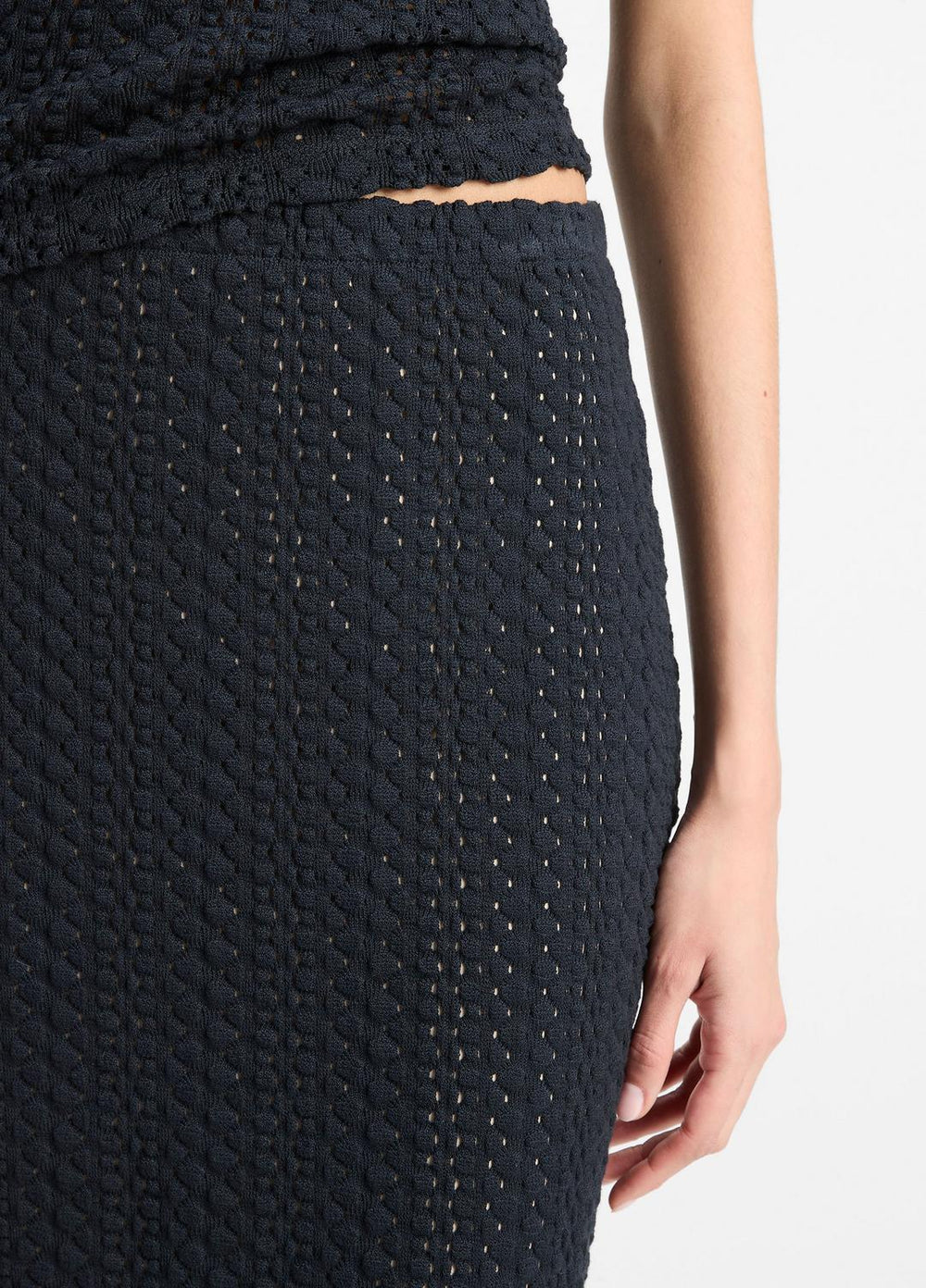 Textural Cotton Midi Skirt in Dresses & Skirts - COASTAL BLUE | VINCE Sale