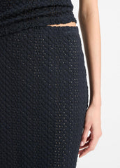 Textural Cotton Midi Skirt in Dresses & Skirts - COASTAL BLUE | VINCE Sale