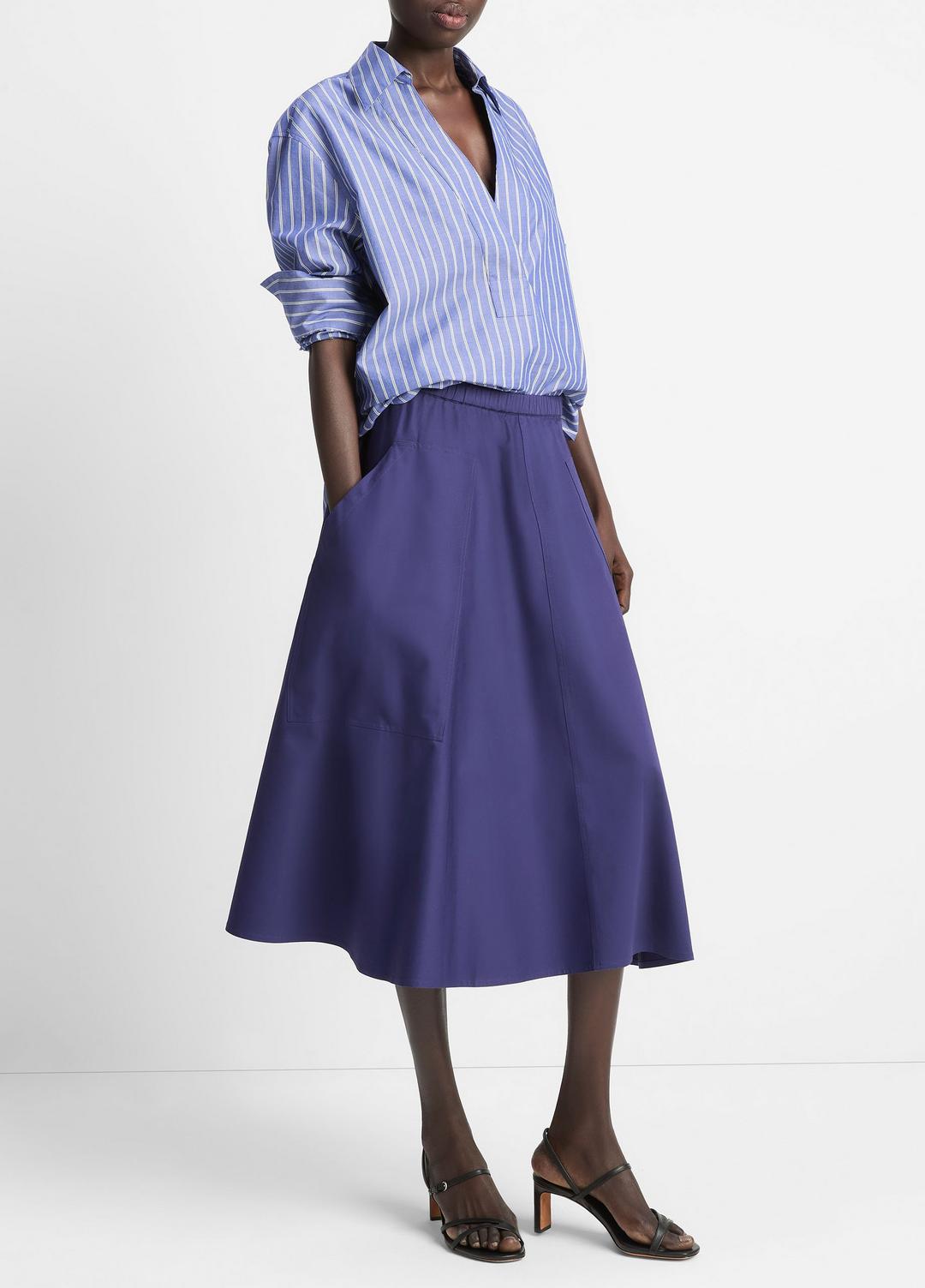 Cotton Full Skirt in Dresses & Skirts - DEEP IRIS | VINCE Sale