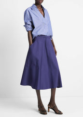 Cotton Full Skirt in Dresses & Skirts - DEEP IRIS | VINCE Sale