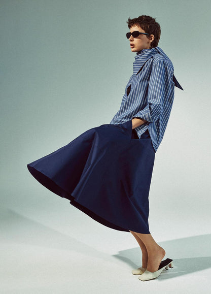 Cotton Full Skirt in Dresses & Skirts - DEEP IRIS | VINCE Sale