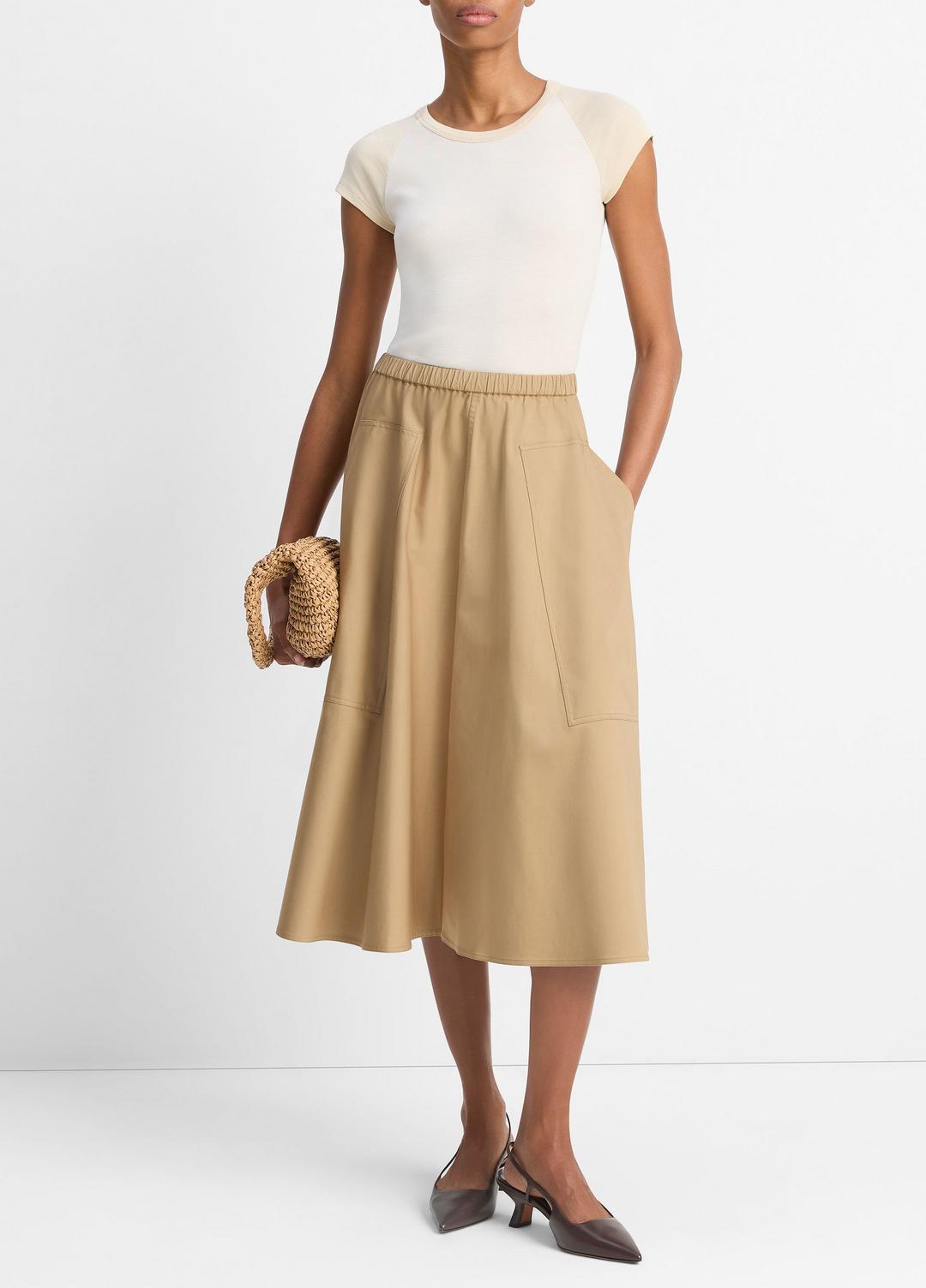 Cotton Full Skirt in Dresses & Skirts - DARK BARLEY | VINCE Sale