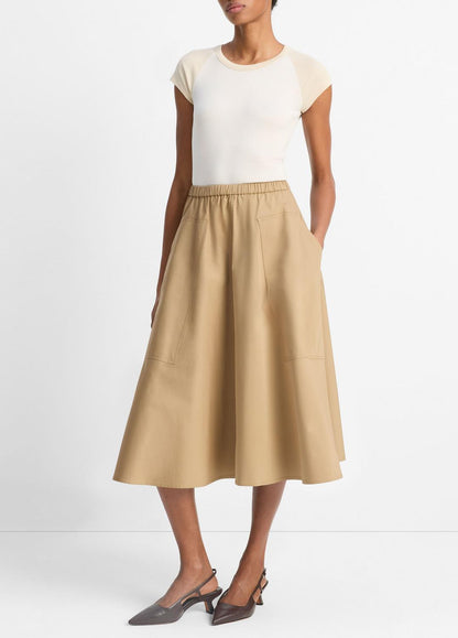 Cotton Full Skirt in Dresses & Skirts - DARK BARLEY | VINCE Sale