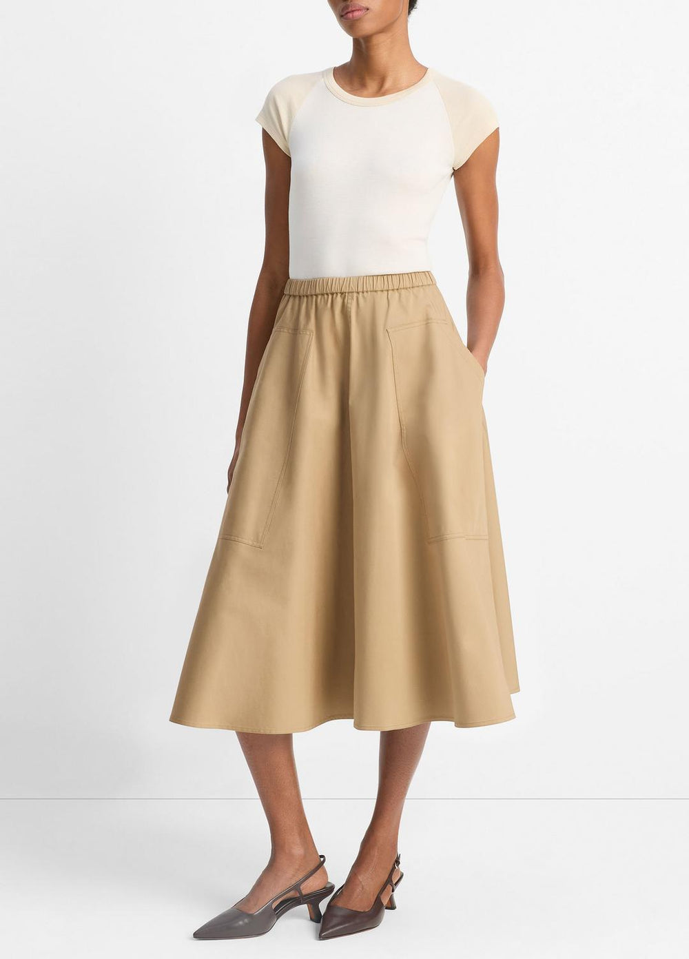 Cotton Full Skirt in Dresses & Skirts - DARK BARLEY | VINCE Sale
