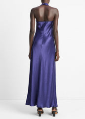 Satin Cowl-Neck Maxi Dress in Dresses & Skirts - DEEP IRIS | VINCE Sale