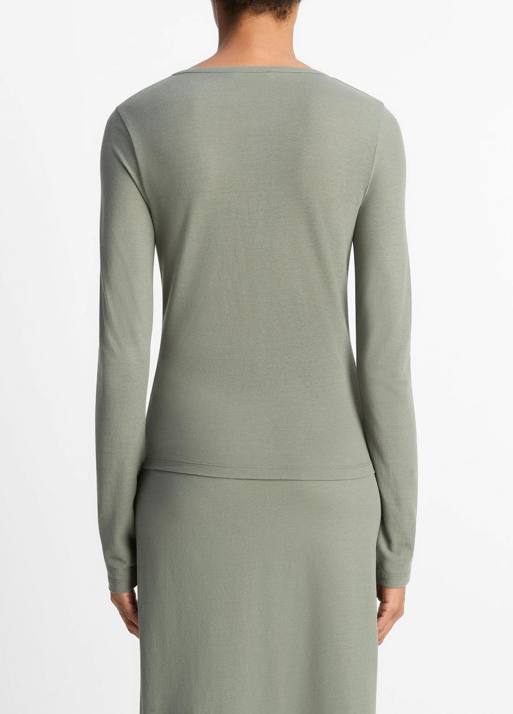 Cotton Crepe Jersey Cardigan in Shirts & Tees - CLAY SAGE | VINCE Sale