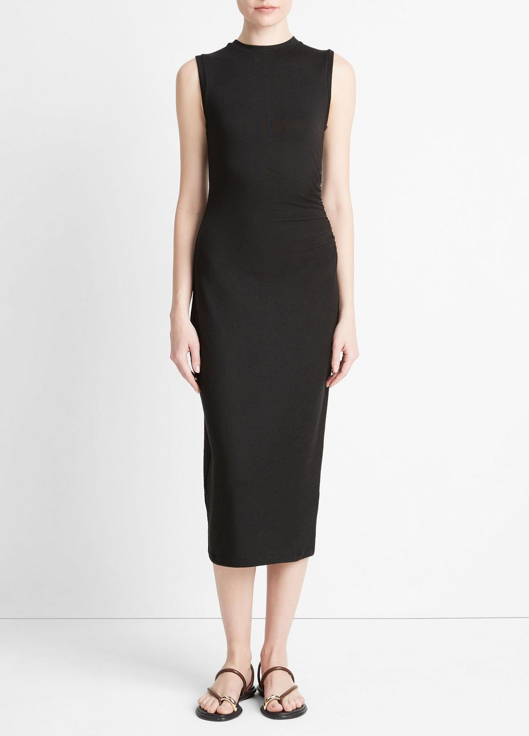 Sleeveless Gathered-Waist Dress in Dresses & Skirts - BLACK | VINCE Sale