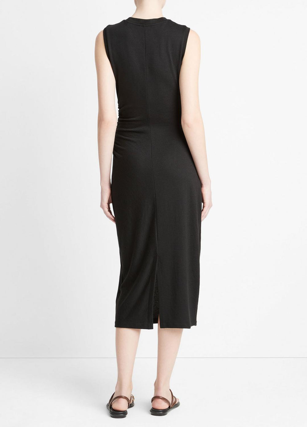 Sleeveless Gathered-Waist Dress in Dresses & Skirts - BLACK | VINCE Sale