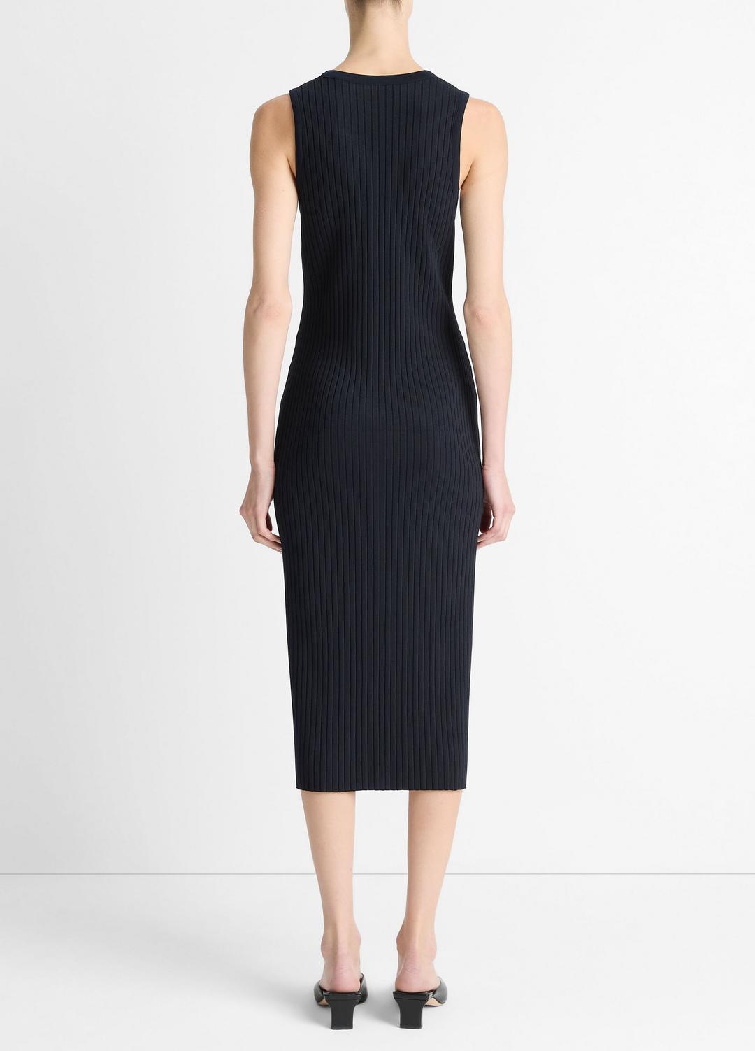 Ribbed Cotton-Blend Button-Front Dress in Dresses & Skirts - COASTAL BLUE | VINCE Sale