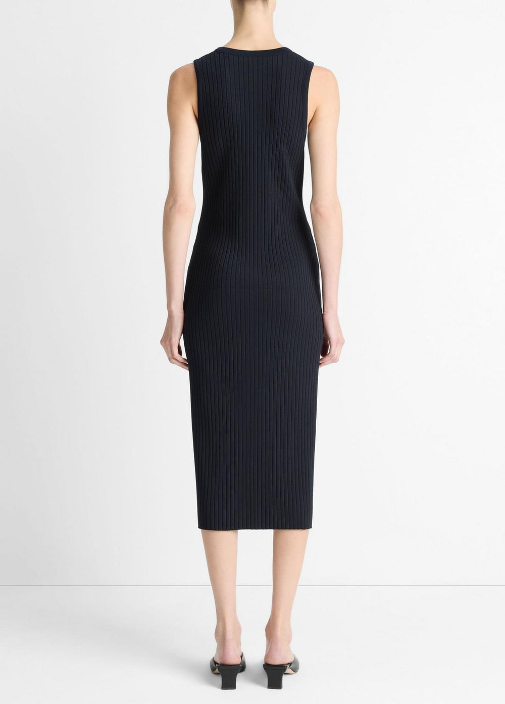 Ribbed Cotton-Blend Button-Front Dress in Dresses & Skirts - COASTAL BLUE | VINCE Sale
