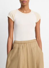 Colorblock Pima Cotton Raglan T-Shirt in Shirts & Tees - OAT SHELL COMBO | VINCE Sale