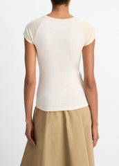 Colorblock Pima Cotton Raglan T-Shirt in Shirts & Tees - OAT SHELL COMBO | VINCE Sale