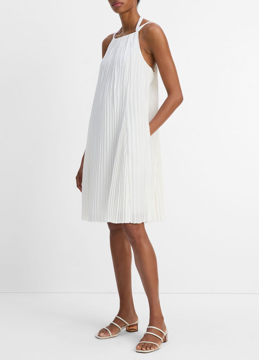 Pintuck Pleated A-Line Dress in Dresses & Skirts - OFF WHITE | VINCE Sale